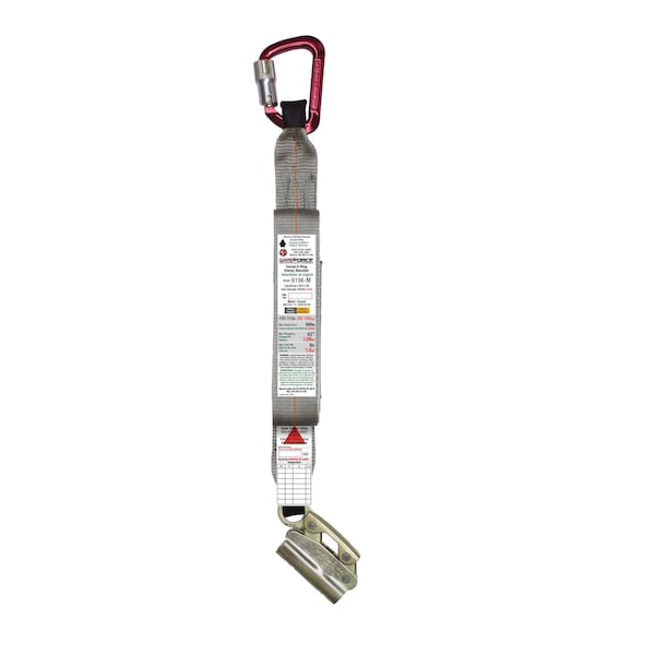Super Anchor Safety ANSI Z359.13 Energy Absorber A-End Aluminum Carabiner 5006-Z B-End Integral Adjuster Rope Grab 6196-M - main